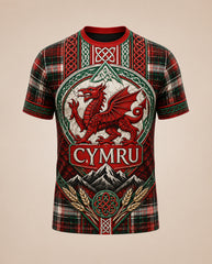 Men's Welsh Cultural Elements Art Print T-Shirt