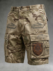 Men's Veteran Memorial Graphic Print Cropped Cargo Pants