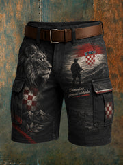 Men's Croatian Military Patriotic Art Print Shorts