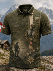 Men's Austrian Military Patriotic Element Art Print Polo Shirt