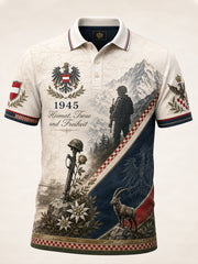 Men's Austrian Military Patriotic Element Art Print Polo Shirt