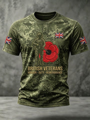 Men's British Veteran Print short sleeves t-shirt