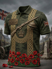 Men's British Veteran Print polo t-shirt