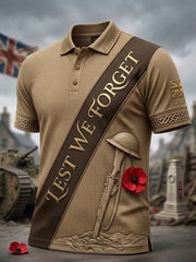 Men's Veteran Memorial Graphic Print Short-Sleeve Polo Shirt
