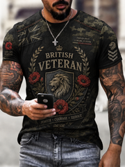 Men's British Veteran Printed short sleeves t-shirt
