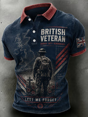 Men's Short-Sleeve Polo Shirt With Veteran Memorial Graphic Print