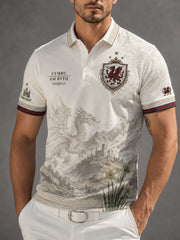 Men's Welsh Cultural Element Art Print Polo