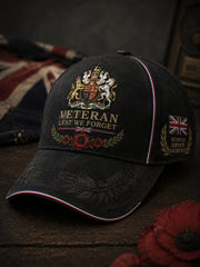 Men's Vintage-Style Cap Featuring Veteran-Themed Military Prints