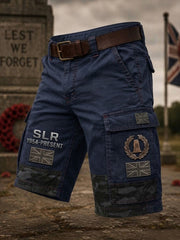 Men's Veteran Memorial Graphic Print Cropped Cargo Pants