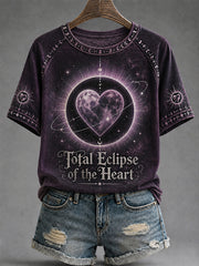 Women's Total Eclipse Of The Heart Print Casual Tee