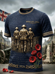 Men's British veteran print short sleeves t-shirt