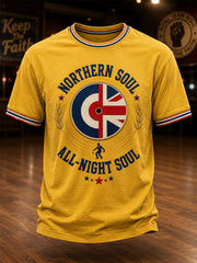 Men's Retro Northern Soul Print Casual Tee