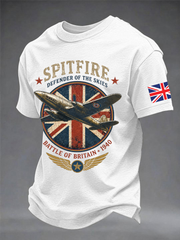 Men's Battle of Britain Printed imitation cotton short-sleeved T-shirt