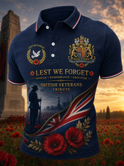 Men's Short-Sleeve Polo Shirt With Veteran Memorial Graphic Print