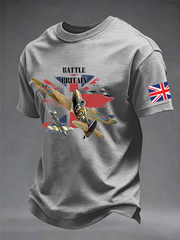 Men's Battle of Britain Printed imitation cotton short-sleeved T-shirt
