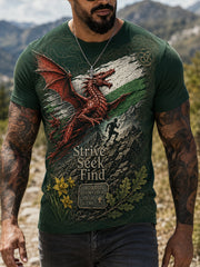 Men's Wales Outdoor Running Culture Art Print T-Shirt