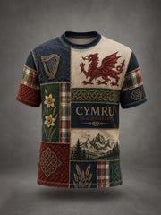 Men's Welsh Cultural Element Art Print T-Shirt