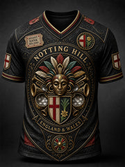 Men's Vintage-Style Casual T-Shirt with London Notting Hill Carnival Print
