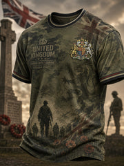 Men's Short-Sleeve T-Shirt With Vintage Veteran Commemorative Print