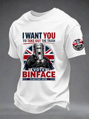 Men's count binface imitation cotton short-sleeved T-shirt