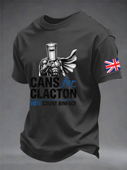 Men's count binface imitation cotton short-sleeved T-shirt