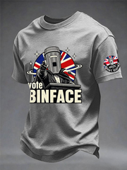 Men's count binface imitation cotton short-sleeved T-shirt