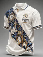 Men's Yorkshire Day White Roses Art Printed polo shirt