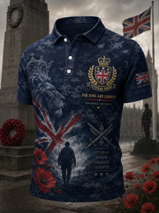 Men's Short-Sleeve Polo Shirt With Camouflage And Veteran Memorial Graphic Print
