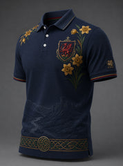 Men's Welsh Red Dragon Cultural Art Print Polo
