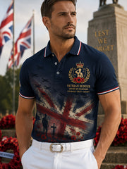 Men's Short-Sleeve Polo Shirt With Camouflage Military-Style Print