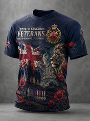 Men's Short-Sleeve Raglan T-Shirt With Military Camouflage Print