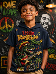 Fun Dinosaur Guitar-Themed Kids' Hoodie