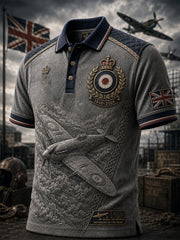 Men's British Veteran Commemorative Print Short-Sleeve Polo Shirt
