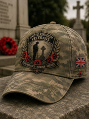 Men's Vintage Military Veteran Commemorative Print Hat