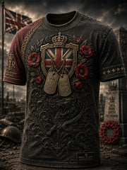 Men's British Veteran Commemorative Print Short-Sleeve T-Shirt