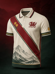 Men's Welsh Red Dragon Cultural Elements Art Print Casual Polo