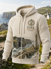 Men's Irish Patriotic Commemoration Waffle Hooded Jacket