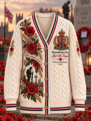 Women's Remembrance Day Lest We Forget Knit Cardigan