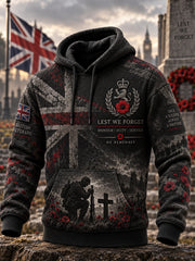 Men's British Veterans' Memorial Oversized Drop-Shoulder Hoodie with Pockets