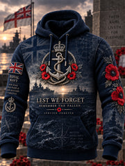 Men's British Veterans' Memorial Oversized Drop-Shoulder Hoodie with Pockets
