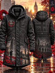 Men's Remembrance Day Lest We Forget Long Coat