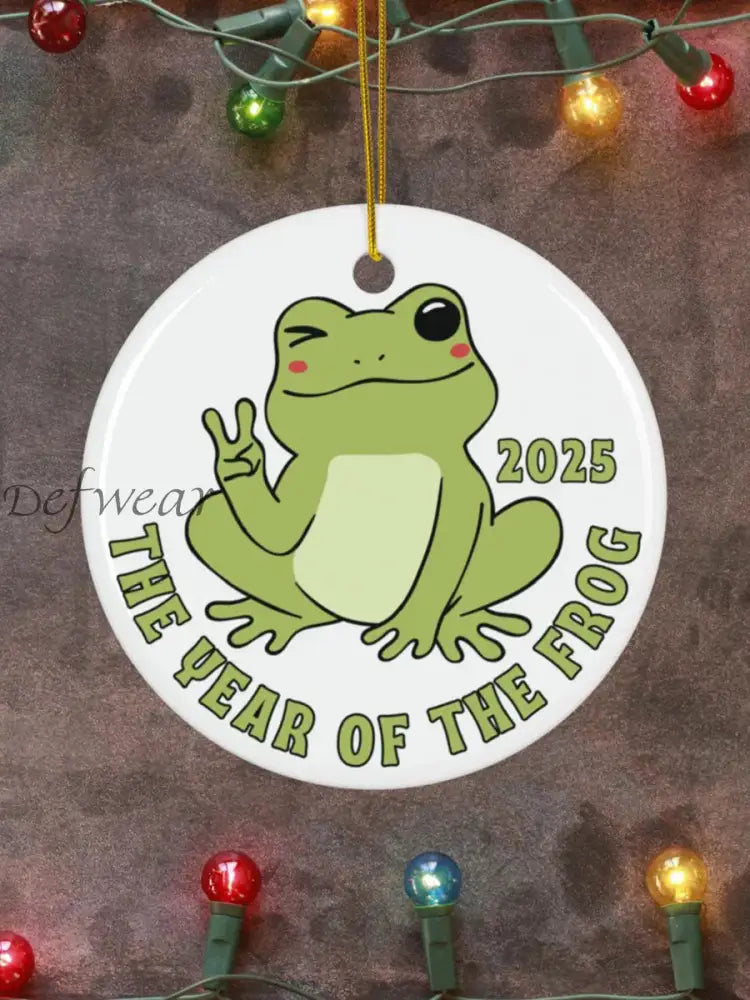 The Year of The Frog Portland Frog Printed Christmas Acrylic Decorative Ornament As picture / ONE