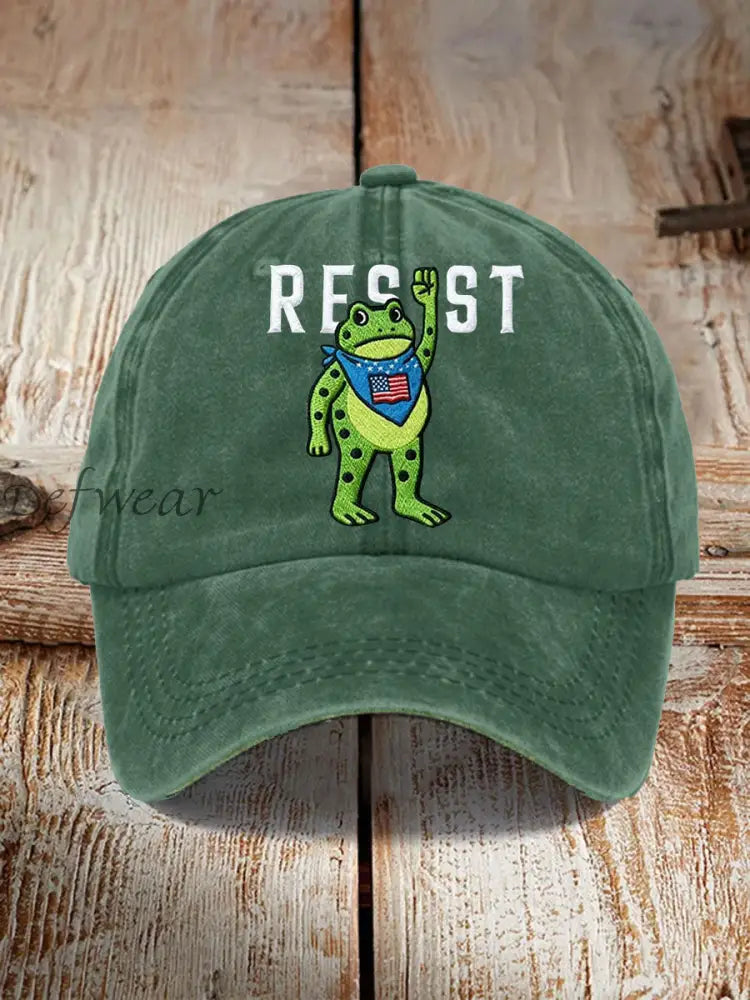 Unisex Portland Frog Resist Print Hat Green / ONE