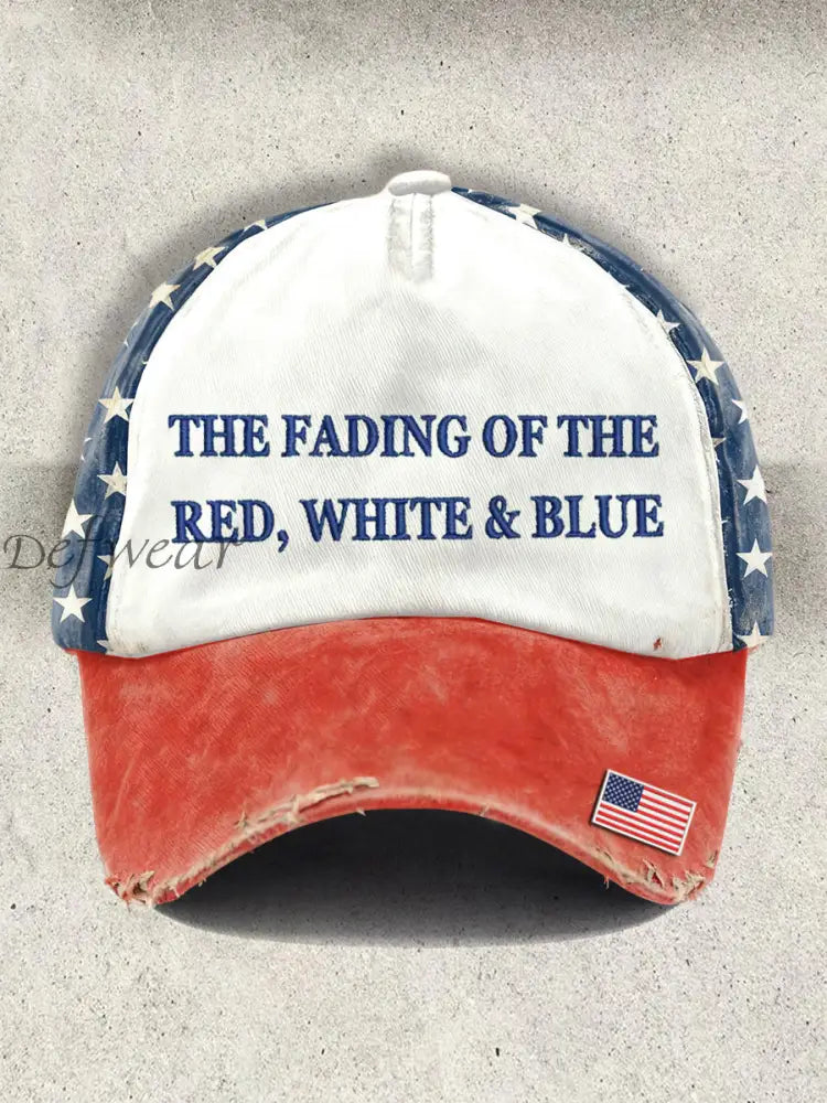 Unisex Resort The Fading of the Red White and Blue Design Print Cap As picture / ONE