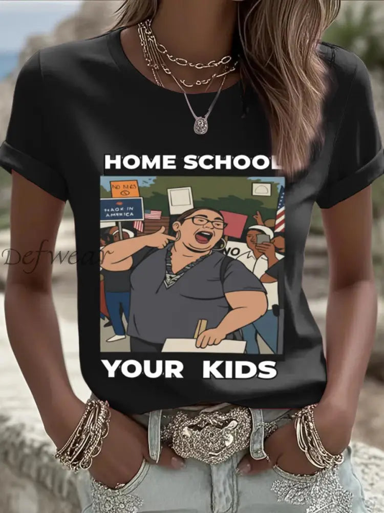 Vintage Lucy Martinez Charlie Kirk’s Print Comfortable Casual Cotton Short-sleeved T-shirt Black / S