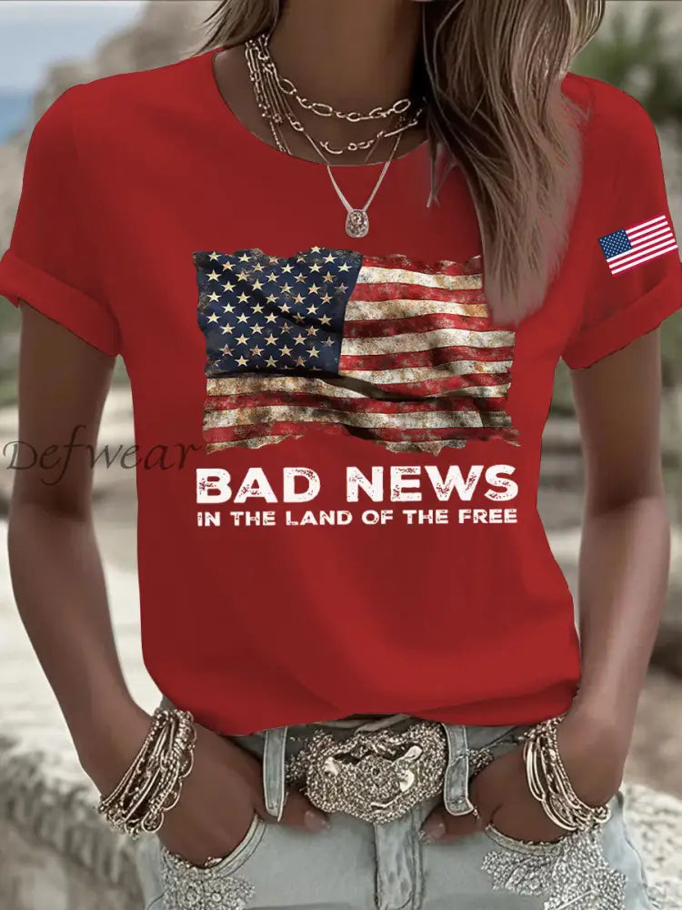 Women’s Bad News In The Land Of The Free Printed T-Shirt Red / S