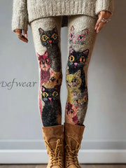 Women’s Cats Print Leggings As picture / S