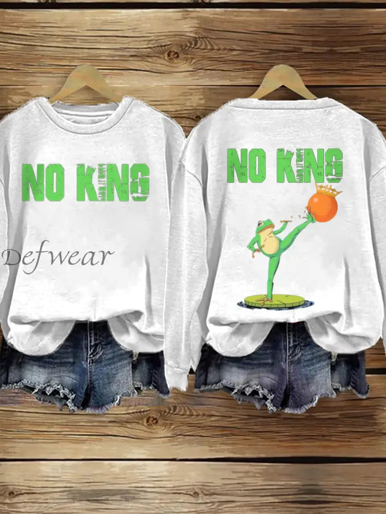 Women’s FDT Polish Frog Print Sweatshirt White / S