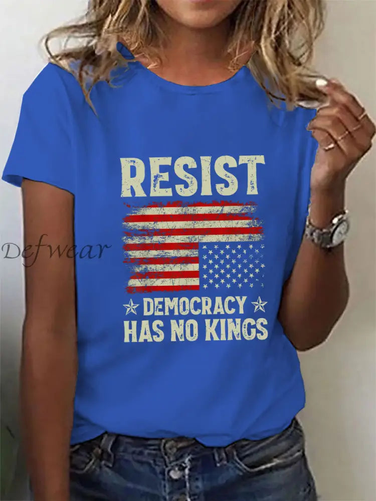 Women’s No Kings T-shirt Blue / S