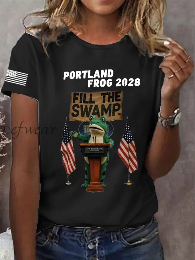 Women’s Portland Frog 2028 Short Sleeve T-Shirt Black / S